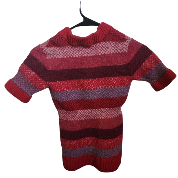 Marc Jacobs Black Label Wool Tunic Sweater V Neck Striped SZ S Short Sleeved - Picture 2 of 3